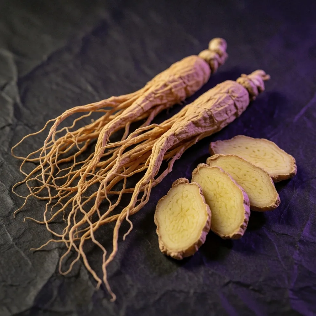 Dried botanical roots on dark paper